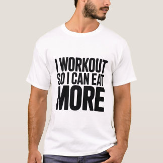 T-shirt met sportieve quote — “Ik train zodat ik m
