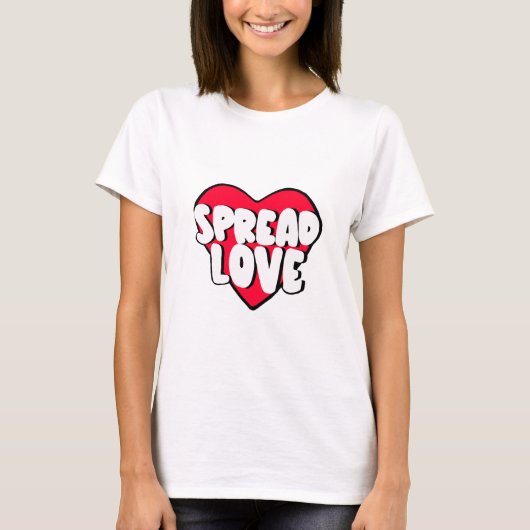 T-shirt met Spread Love-tekst (Voorkant)