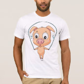 T-shirt met springend varken (Voorkant)