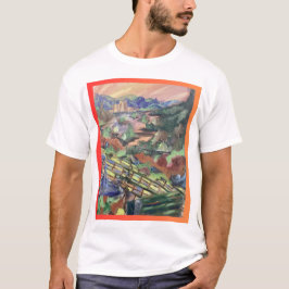 T-shirt met stads promenade