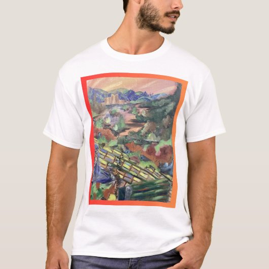 T-shirt met stads promenade (Voorkant)
