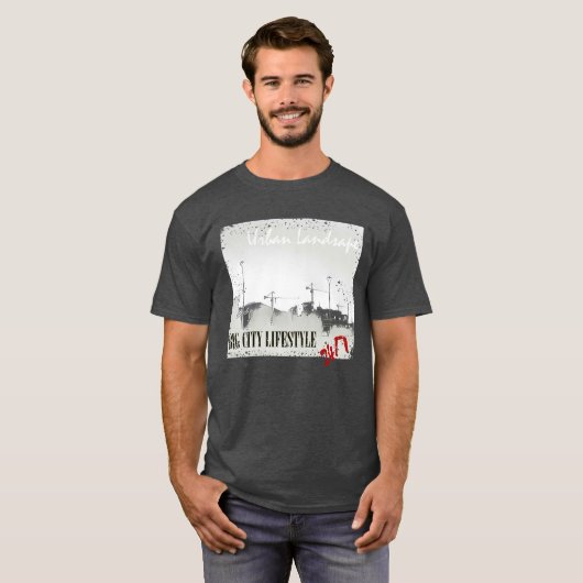 T-shirt met stadslandschap (Voorkant volledig)