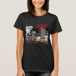 T-shirt met stadslichten van NYC voor vrouwen