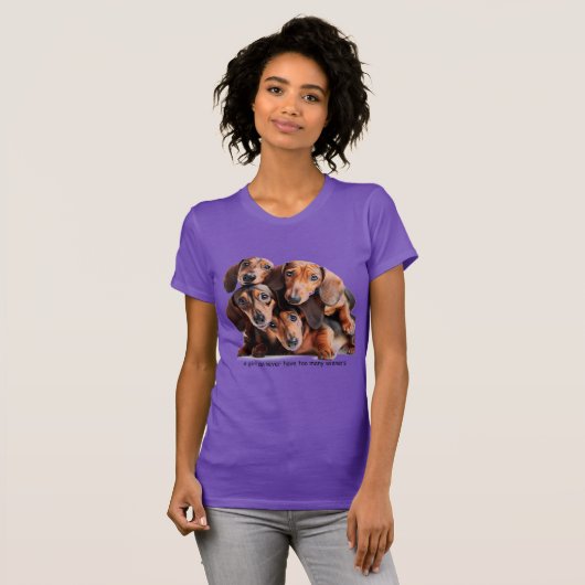 T-shirt met stapel wienerhonden (Voorkant volledig)