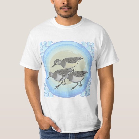 T-shirt met strandlopers (Voorkant)