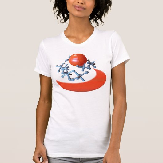 T-shirt met T-shirt met T-shirt Rood (Voorkant)