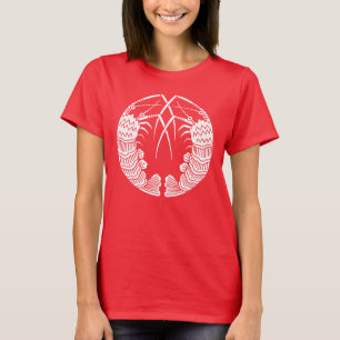 T-shirt met tegenover elkaar staande stekelige kre