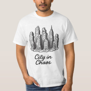 T-shirt met tekst 'City in Chaos'