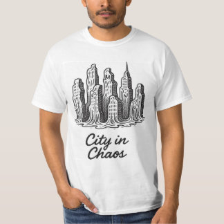 T-shirt met tekst 'City in Chaos'