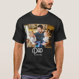 T-shirt met tekst 'Papa Opgericht Photo Grunge'