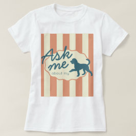 T-shirt met terracotta strepen en naam van je Gold