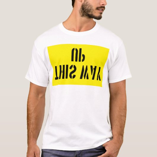 T-Shirt met 'This way up' (Voorkant)