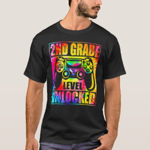 T-shirt met tie-dye-motief en videogame-ontwerp vo