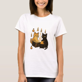 T-shirt met toverboek en ketelkatten