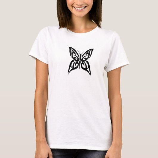 T-shirt met tribale vlinder (Voorkant)