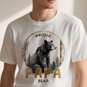 T-Shirt met trots papa beer voor het bosgezin