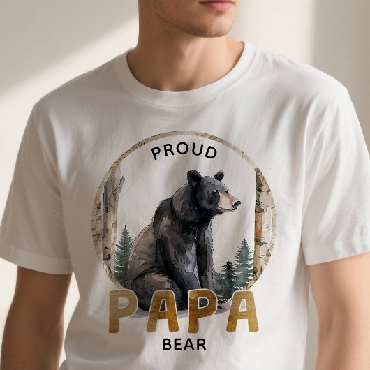 T-Shirt met trots papa beer voor het bosgezin