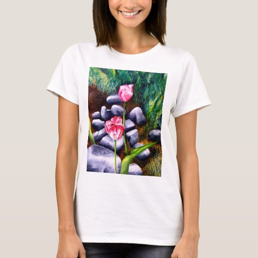 T-shirt met tulpen (Voorkant)
