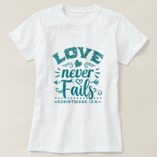 T-shirt met turkoois druipende glitters 'Liefde fa