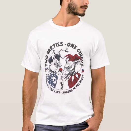T-shirt met twee partijclowns (Voorkant)