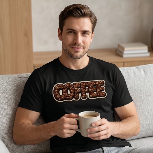 T-shirt met typografie van geroosterde bonen