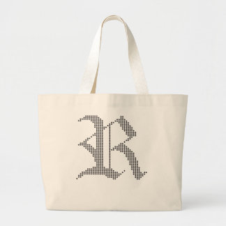 T-shirt met typografisch R gotisch letterontwerp Grote Tote Bag
