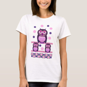 T-shirt met uil en polka-punten