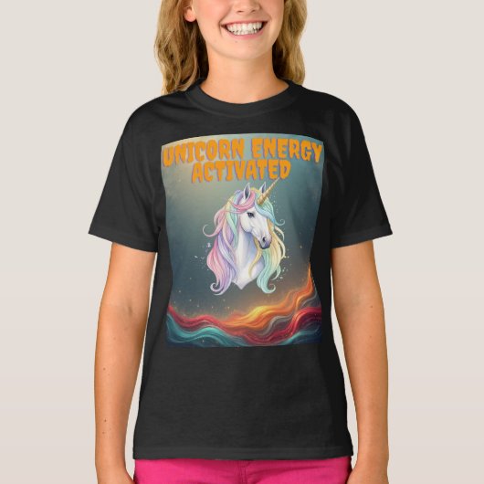 T-shirt met Unicorn Energie Geactiveerd (Voorkant)