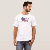 T-Shirt met US Flag Kaart erop (Voorkant volledig)