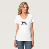 T-shirt met V-hals en Orka (Voorkant volledig)