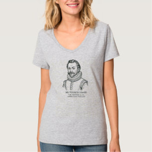 T-shirt met V-hals voor dames Sir Francis Drake