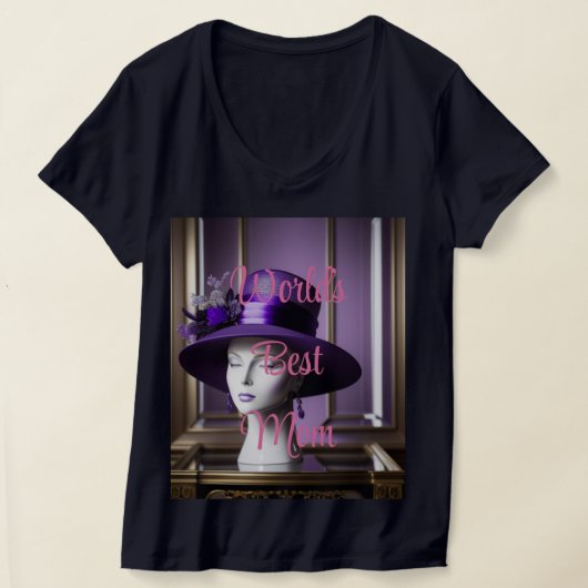 T-shirt met V-hals voor vrouwen 'Beste moeder ter  (Laagn)
