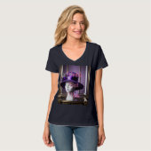 T-shirt met V-hals voor vrouwen 'Beste moeder ter  (Voorkant volledig)