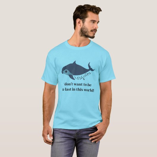 T-shirt met vaquita en inscriptie (Voorkant volledig)