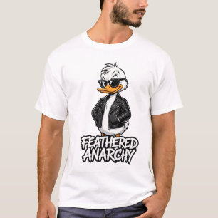 T-shirt met veerachtige anarchie eend mannen