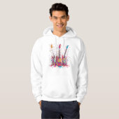 T-shirt met verfspatten-gitaar (Voorkant volledig)