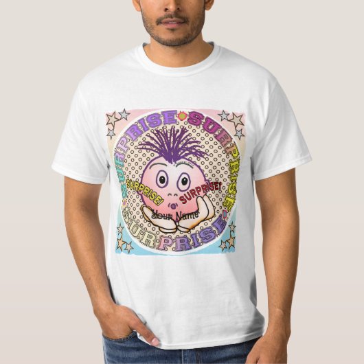 T-shirt met verrast gezicht (Voorkant)