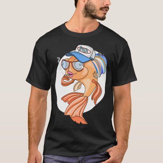 T-shirt met verse vis (Voorkant)