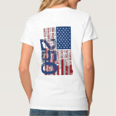 T-shirt met verticale vlag van de belofte van trou (Achterkant)