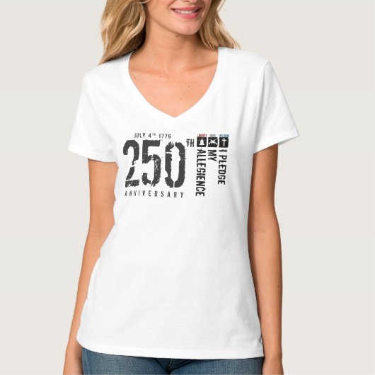 T-shirt met verticale vlag van de belofte van trou (Voorkant)