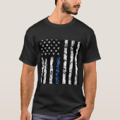 T-shirt met verweerde Blue-Line vlag (Voorkant)