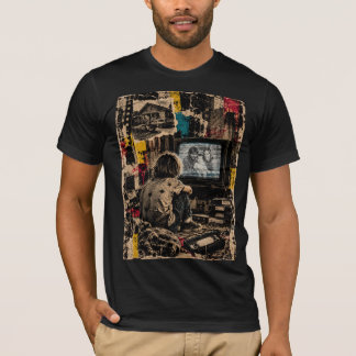 T-shirt met VHS-grunge nostalgie en verloren herin
