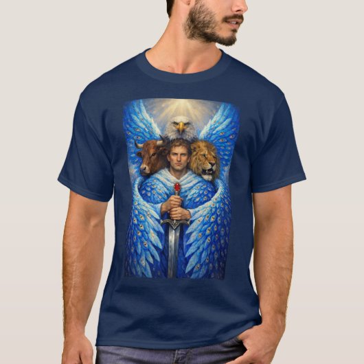 T-Shirt met vier levende wezens (Voorkant)