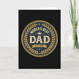 T-Shirt met vintage badge 's Werelds beste papa vo Feestdagen Kaart