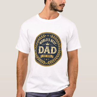 T-Shirt met vintage badge 's Werelds Beste Vader' 