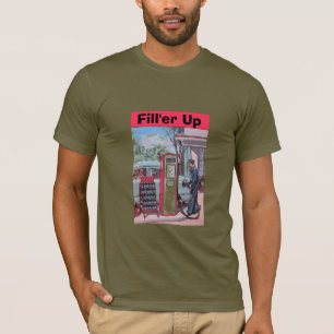 T-shirt met vintage benzinestation