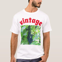 T-Shirt met vintage blauwe druiven