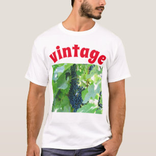 T-Shirt met vintage blauwe druiven