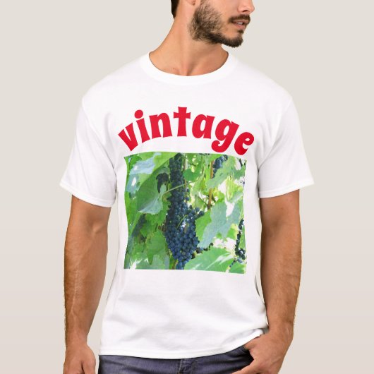 T-Shirt met vintage blauwe druiven (Voorkant)
