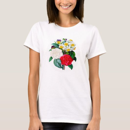T-shirt met vintage bloemen (Voorkant)